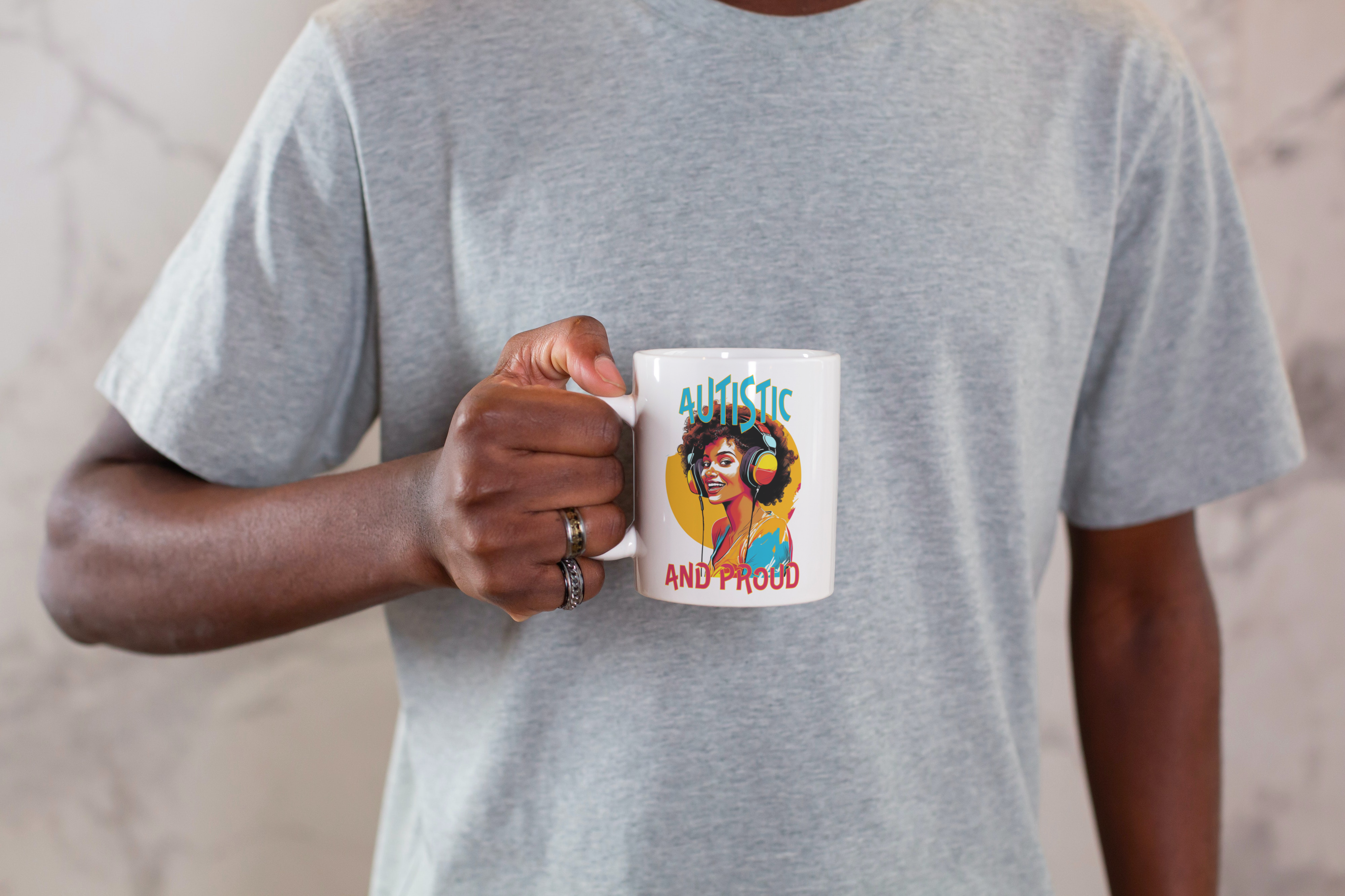 Autistic & Proud Mug (Multi-color Woman Design) - Image 2
