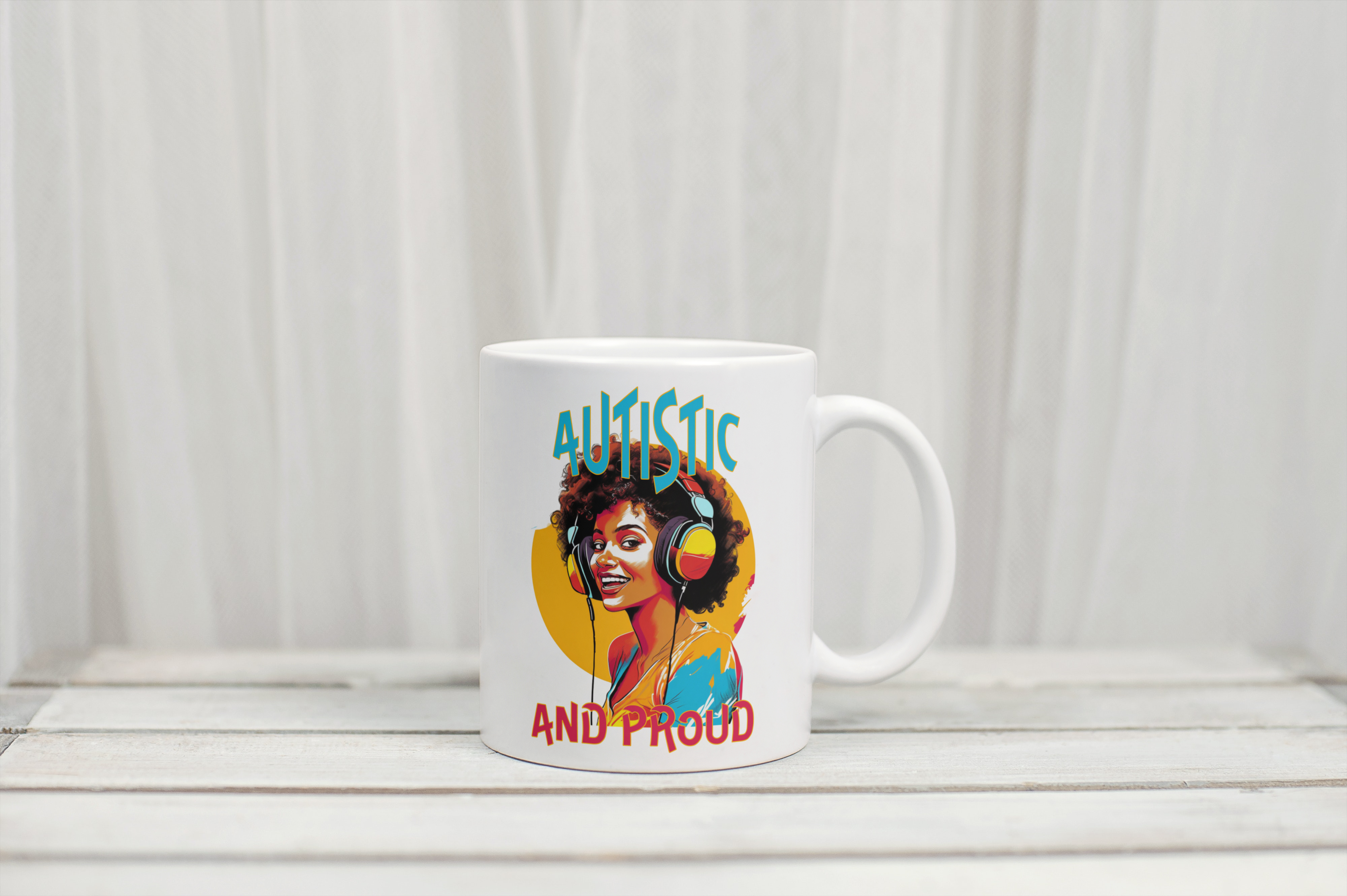 Autistic & Proud Mug (Multi-color Woman Design)