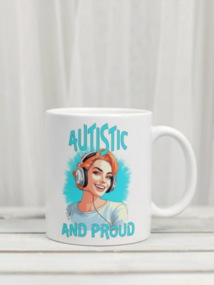 Autistic & Proud Mug (Blue Woman Design)
