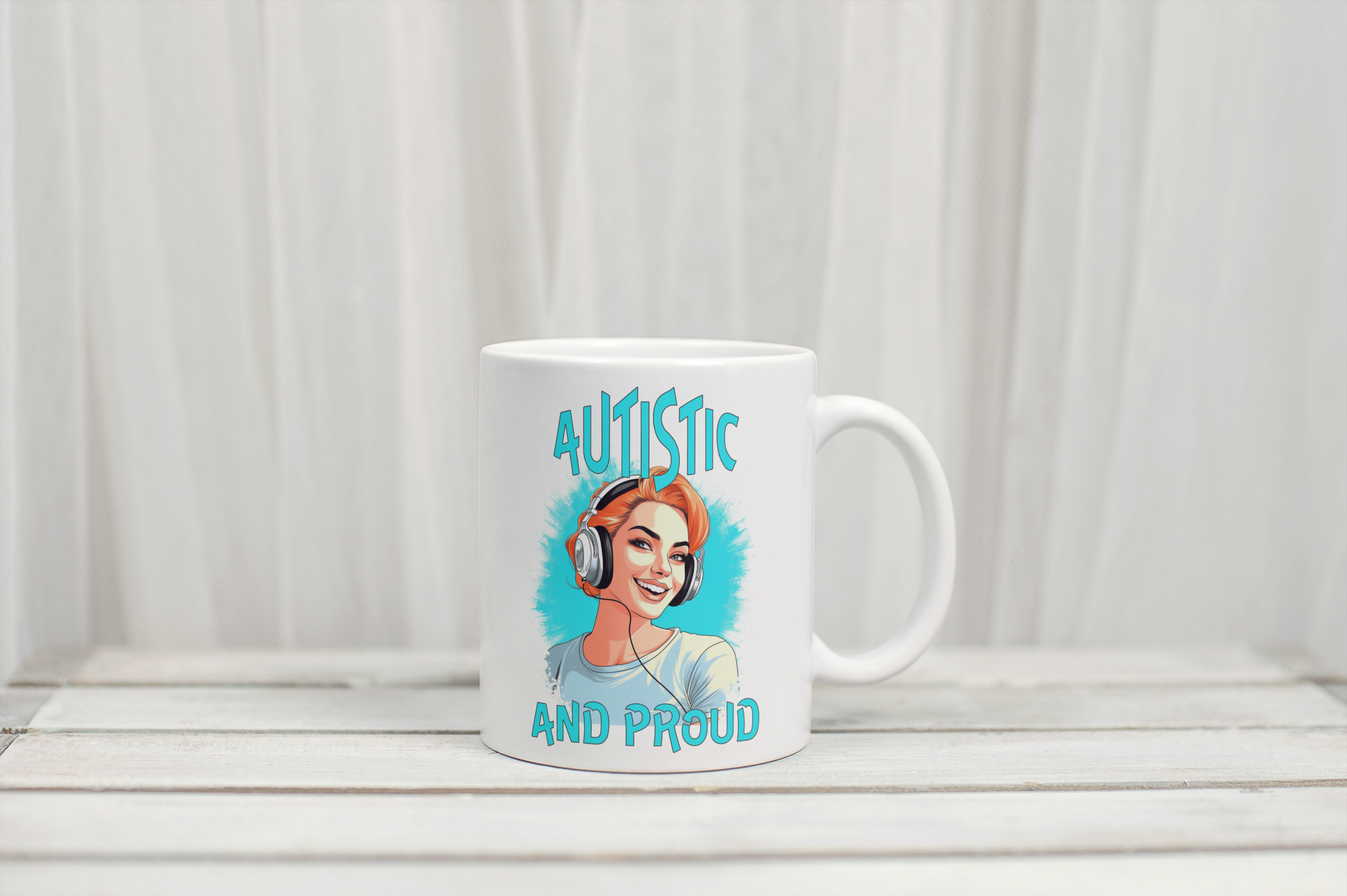 Autistic & Proud Mug (Blue Woman Design)