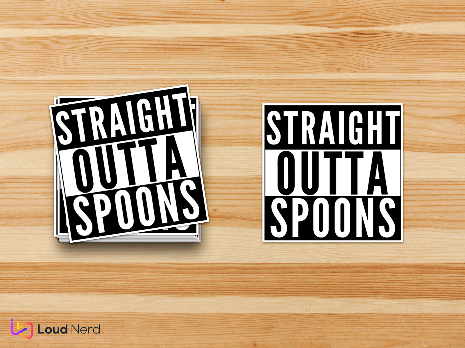 Straight Outta Spoons Vinyl Sticker - Image 3