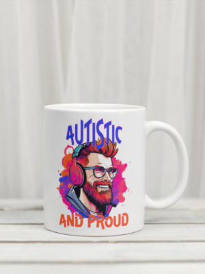 Autistic & Proud Mug (Multi-color Man Design)