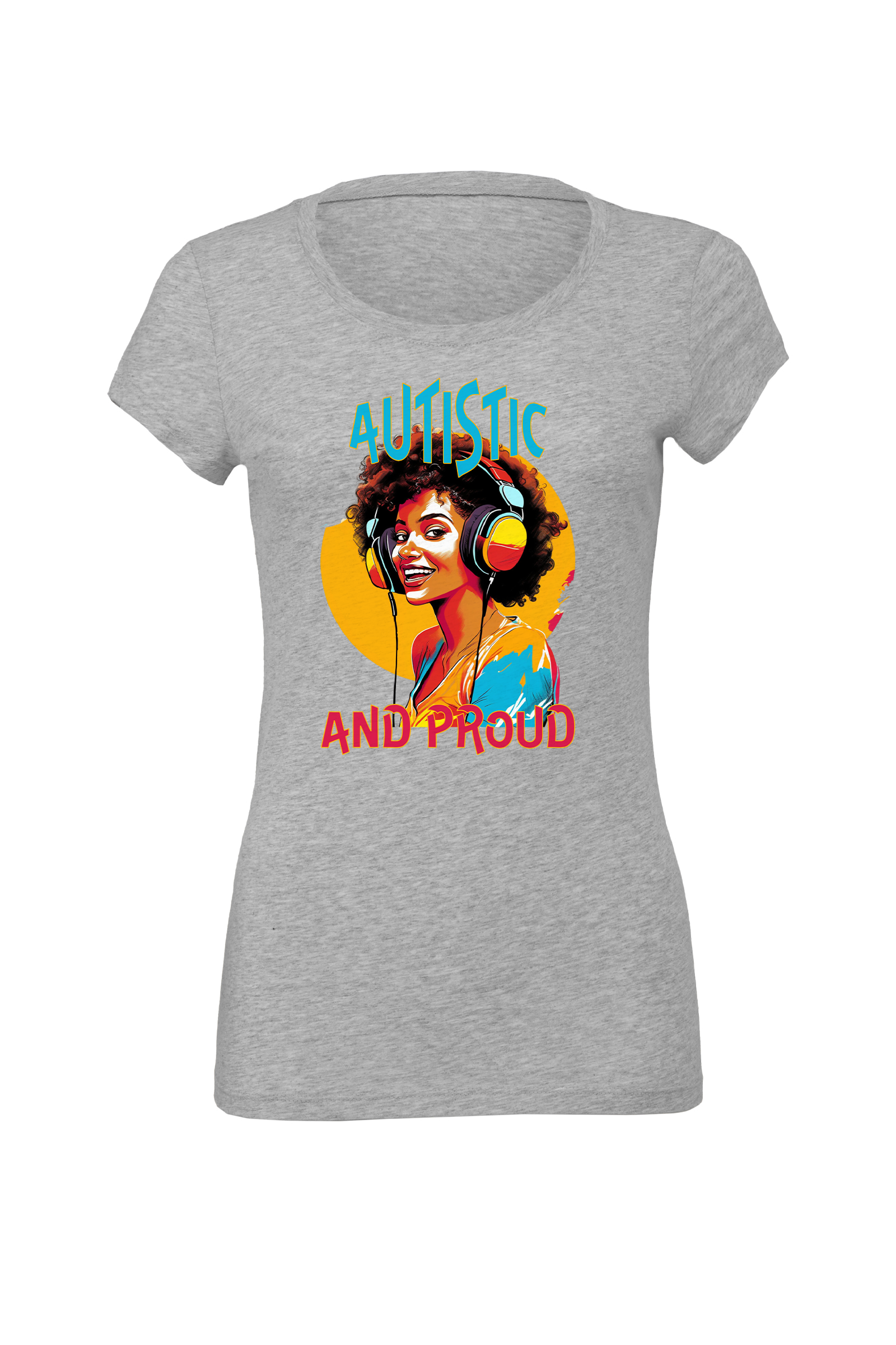 Women's Autistic and Proud T-shirt (Multi-color Woman Design) - Image 2