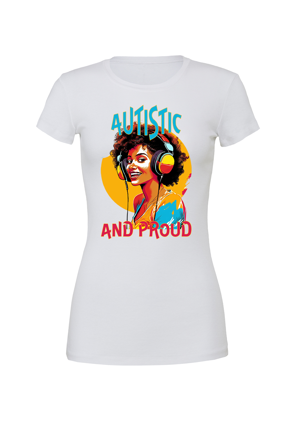 Women's Autistic and Proud T-shirt (Multi-color Woman Design) - Image 3