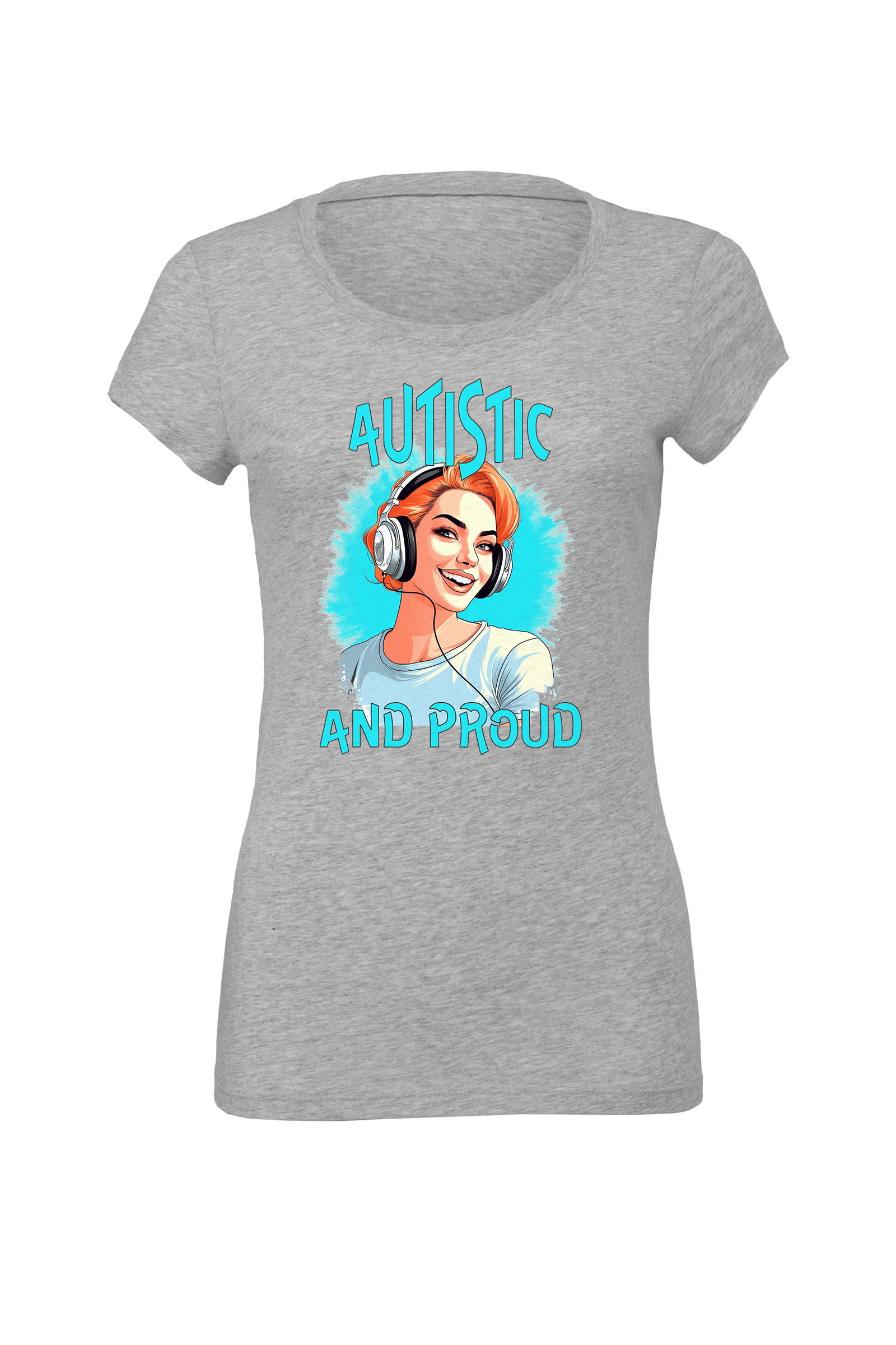 Women's Autistic and Proud T-shirt (Blue Woman Design) - Image 3
