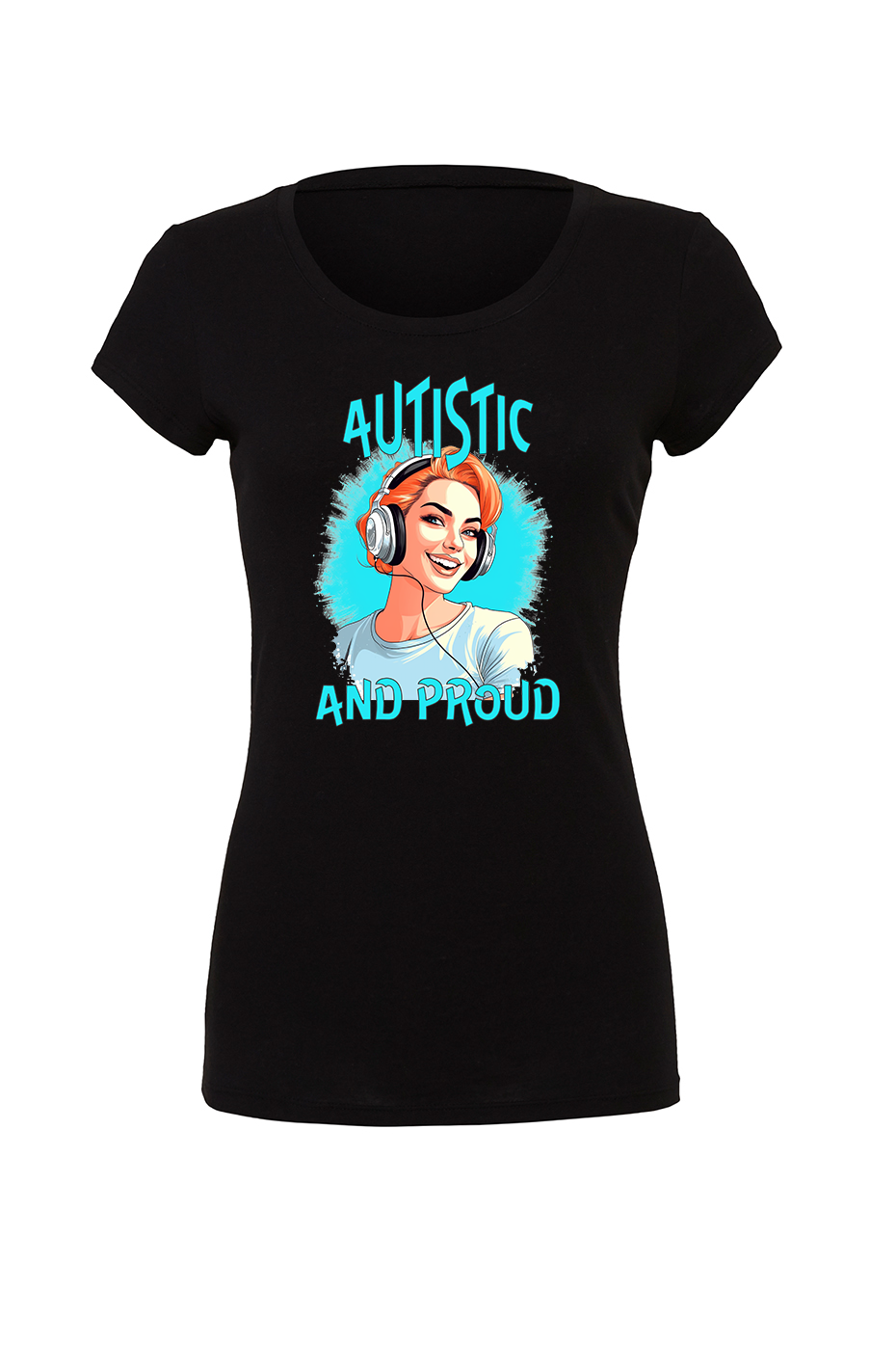 Women's Autistic and Proud T-shirt (Blue Woman Design) - Image 2