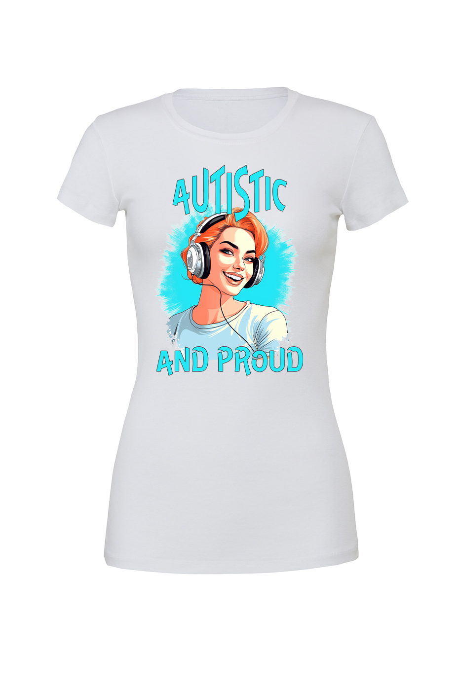 Women's Autistic and Proud T-shirt (Blue Woman Design)