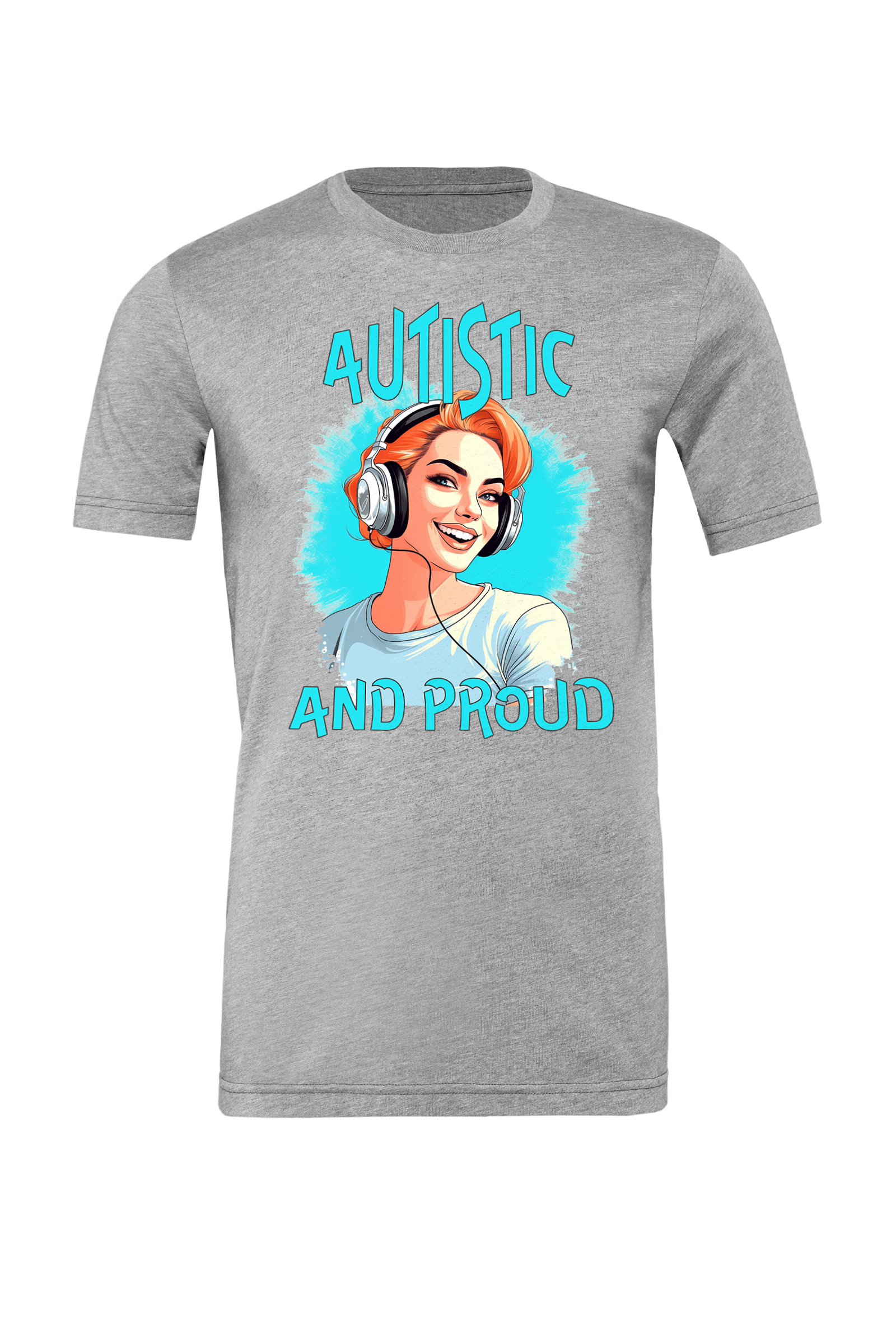 Unisex Autistic and Proud T-shirt (Blue Woman Design) - Image 2