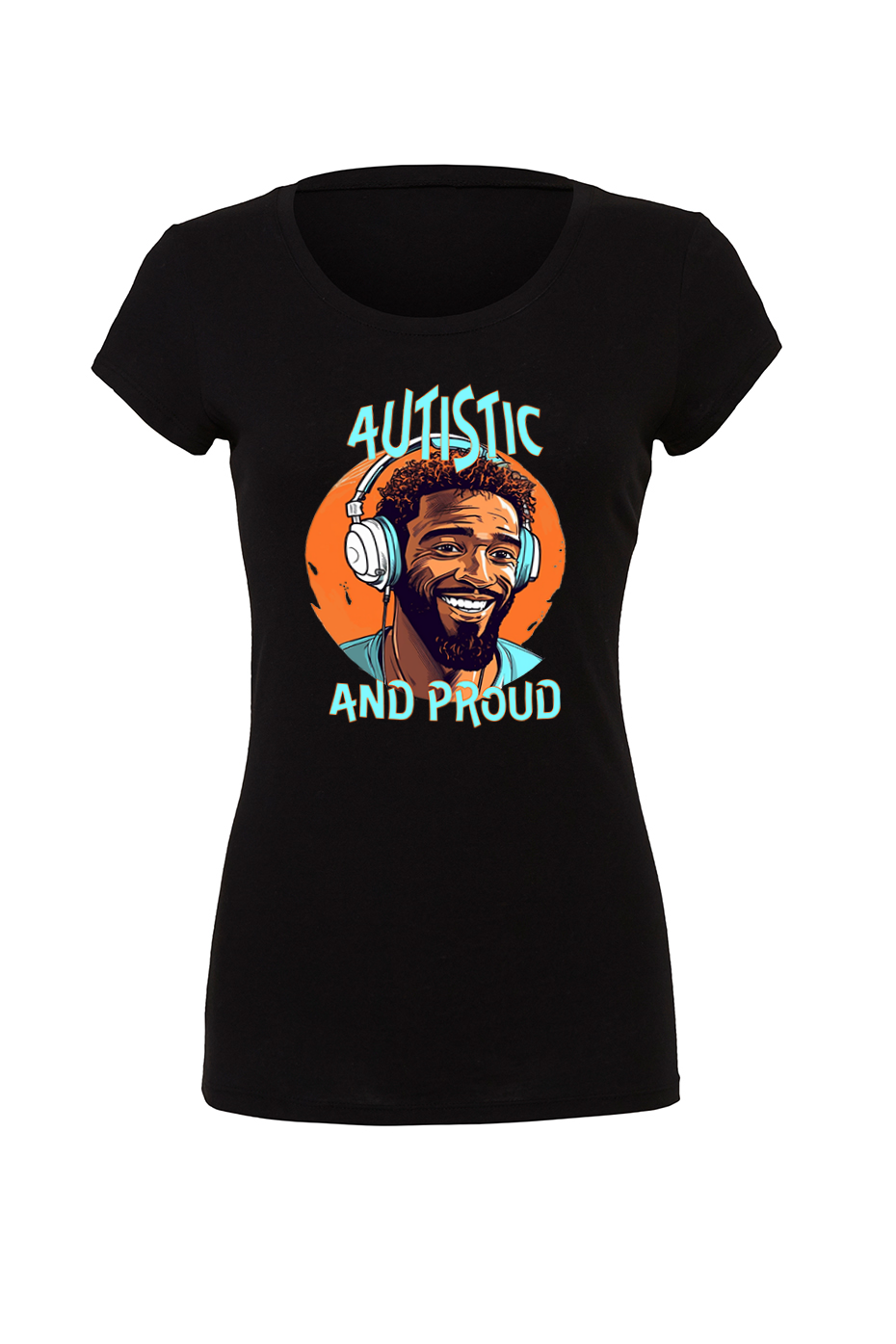 Women's Autistic and Proud T-shirt (Blue Man Design) - Image 2