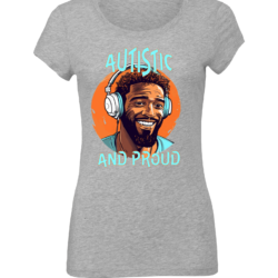 Women's Autistic and Proud T-shirt (Blue Man Design) - Image 3