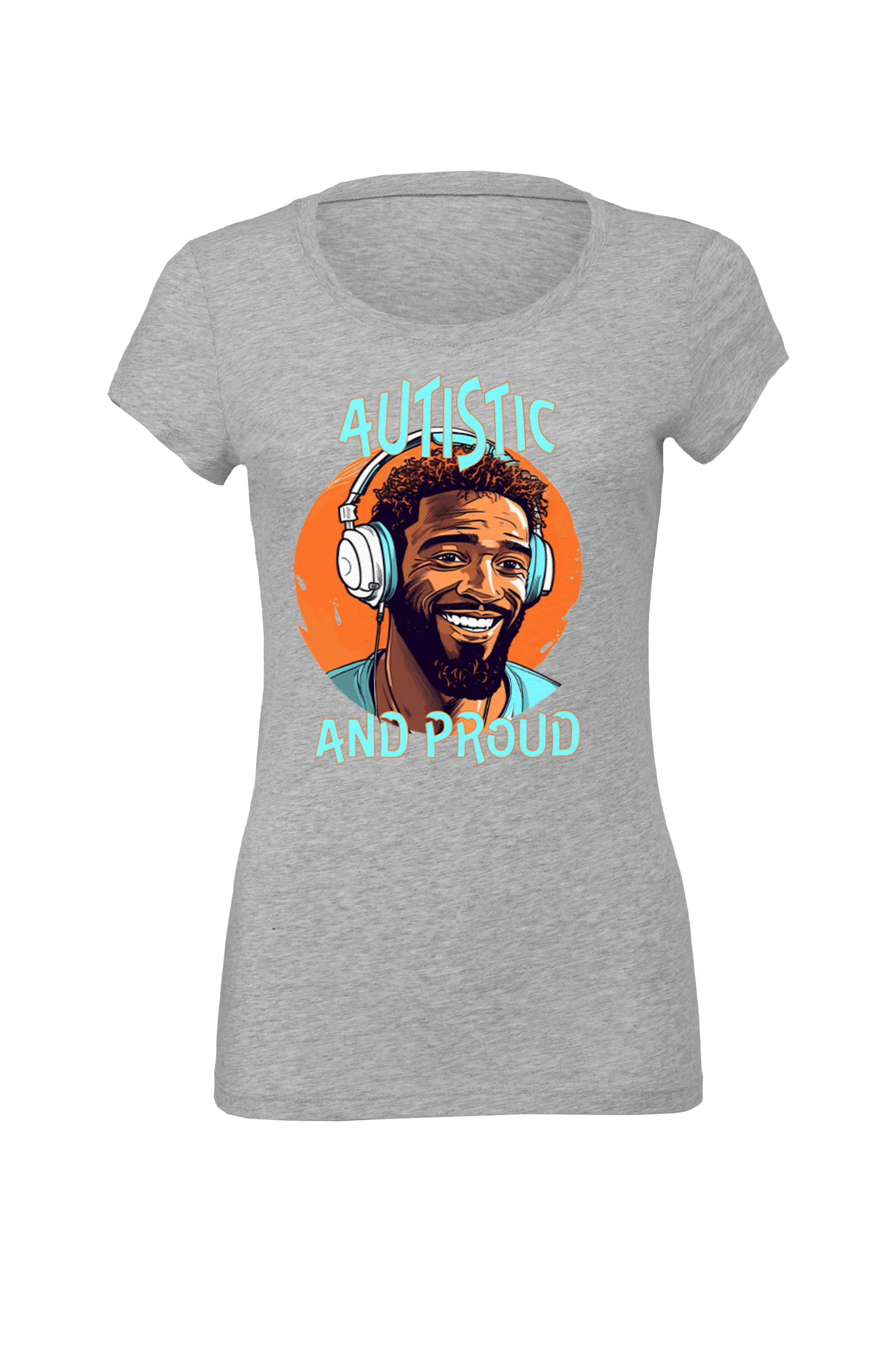 Women's Autistic and Proud T-shirt (Blue Man Design) - Image 3