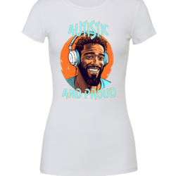 Women's Autistic and Proud T-shirt (Blue Man Design)