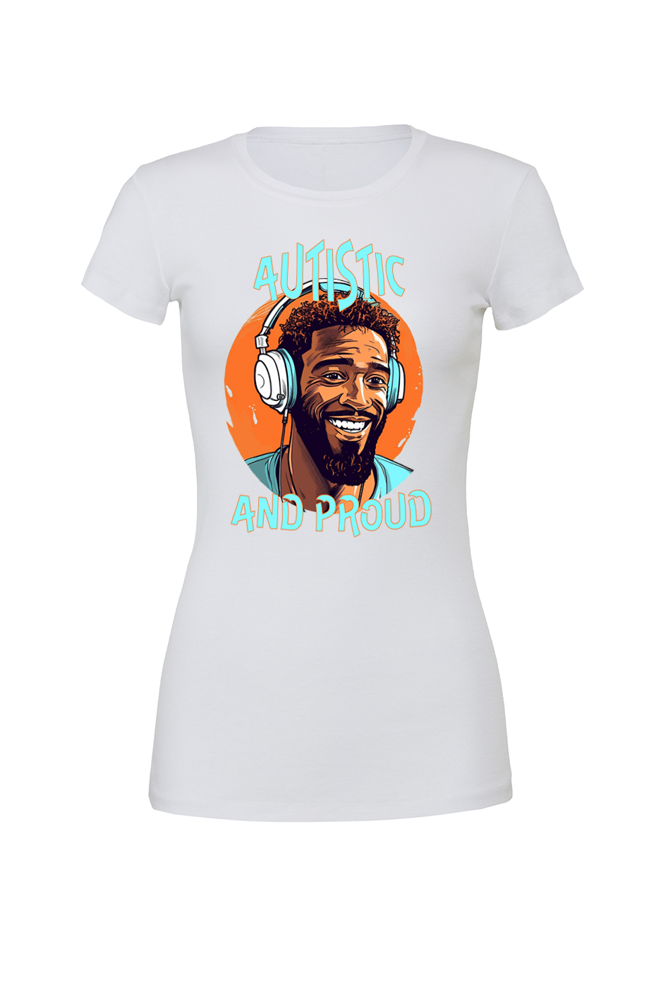 Women's Autistic and Proud T-shirt (Blue Man Design)