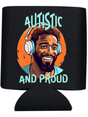 Autistic & Proud Can Cooler (Blue Man Design)