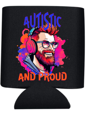 Autistic & Proud Can Cooler (Multi-color Man Design)